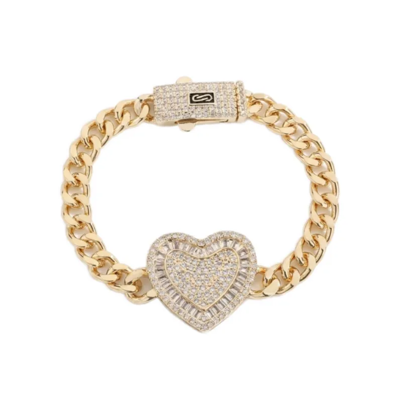 Pulsera Cubana Monaco Corazon