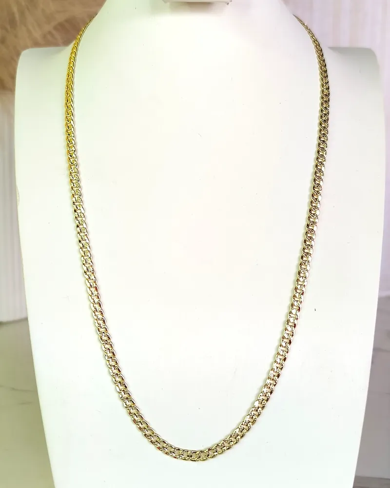Cadena Cubana Diamantada 4mm