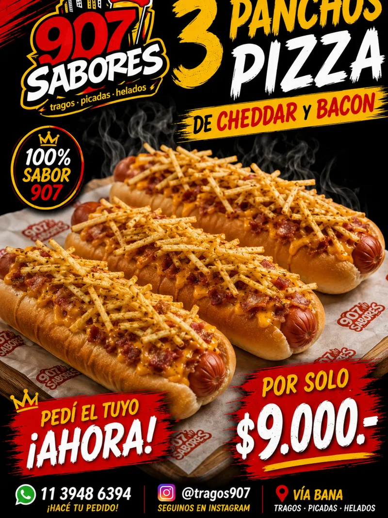 Combo 3 Panchos Pizza 9000 Pe